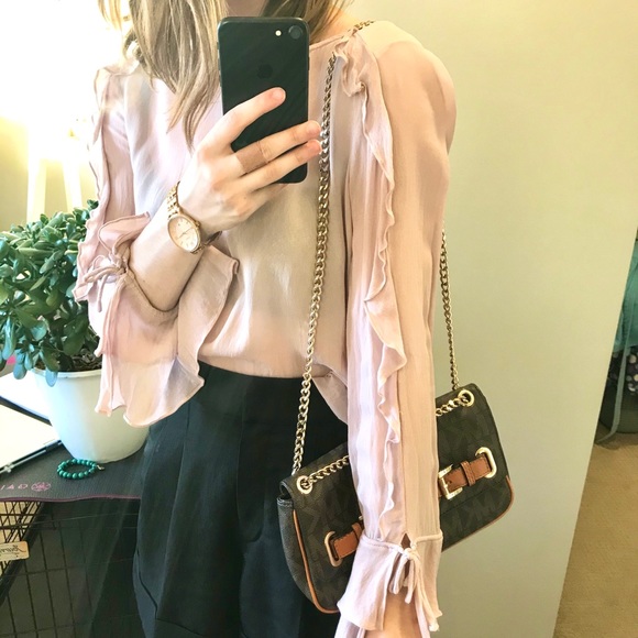 Lucky Brand - Mauve Blouse with Ruffles - Picture 3 of 6